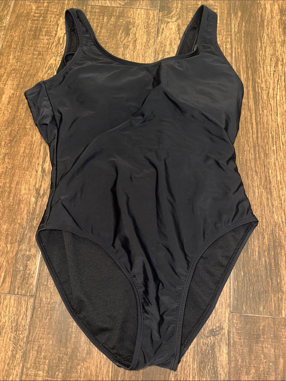 No Boundaries Black Scoop-Neck One-Piece Swimsuit